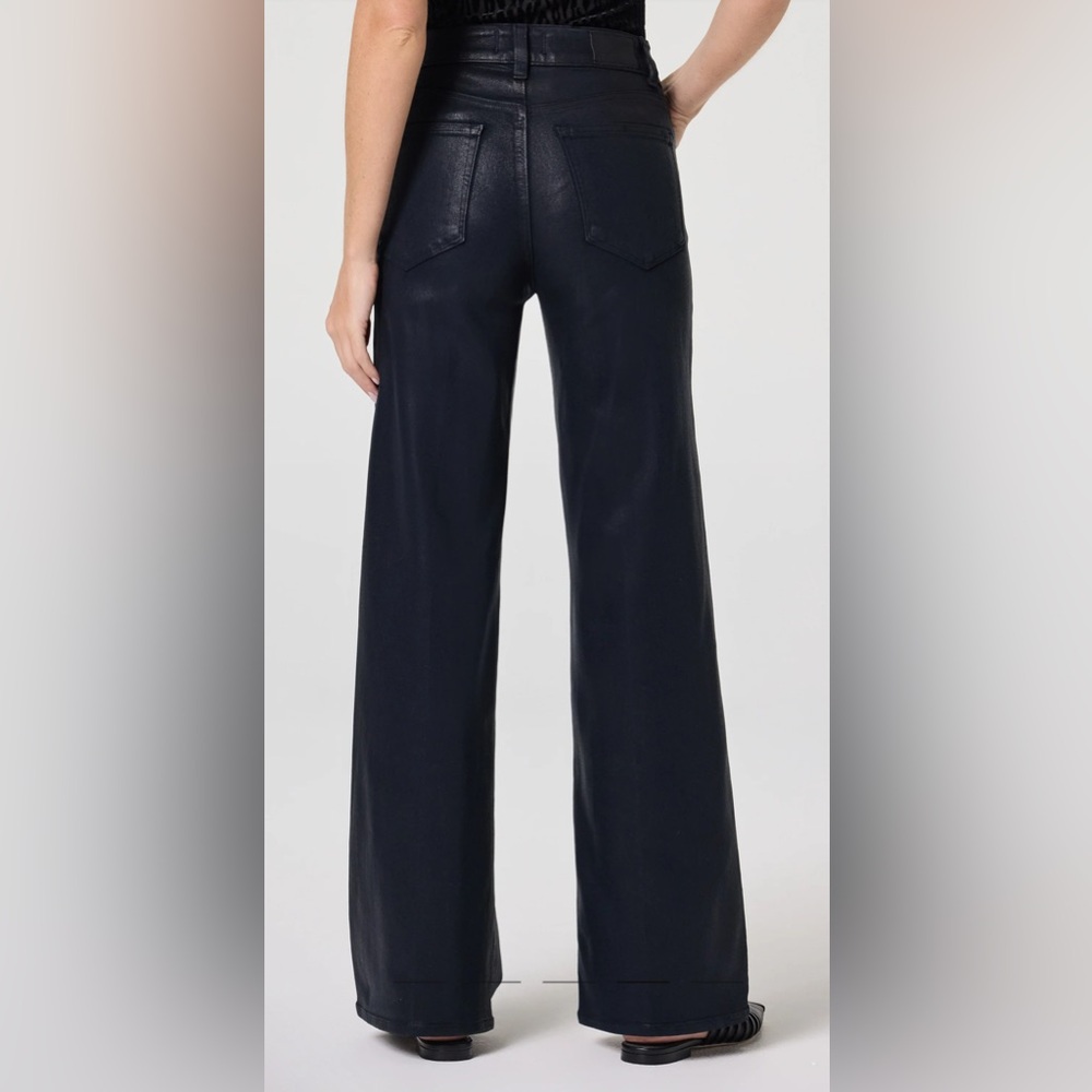Women's  Sasha Black Fog Luxe Coating Wide-Leg Jeans - Picture 5 of 15